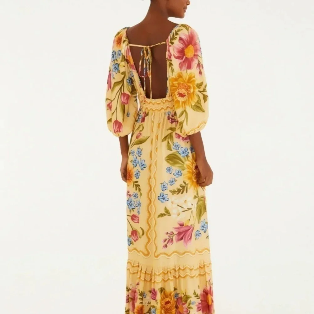 Farm Rio Vestido Cropped Floral Mari Amarelo - Picture 2 of 9